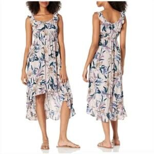 O'Neill Clea Floral Print Ruffle Midi Dress